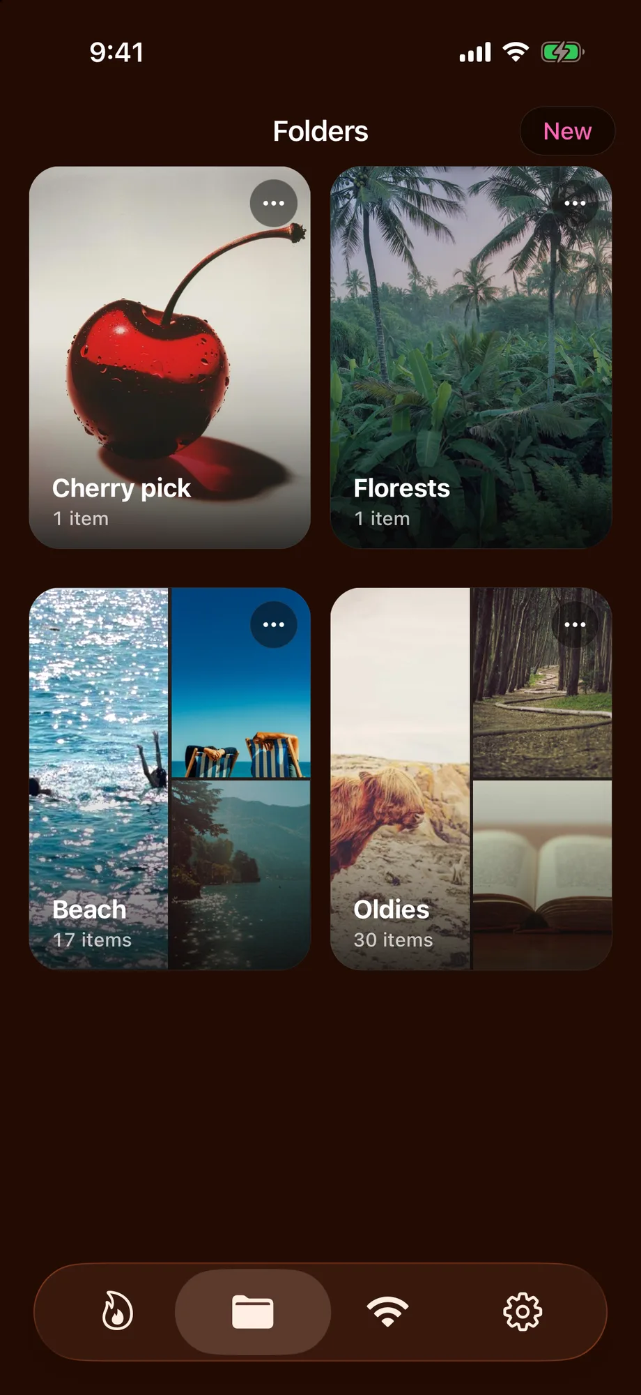 Mavaul Folders screen